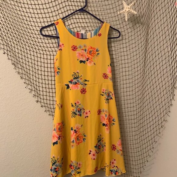 Orange Floral Print Kahn Lucas Girls Dress Size 12 - Picture 4 of 4